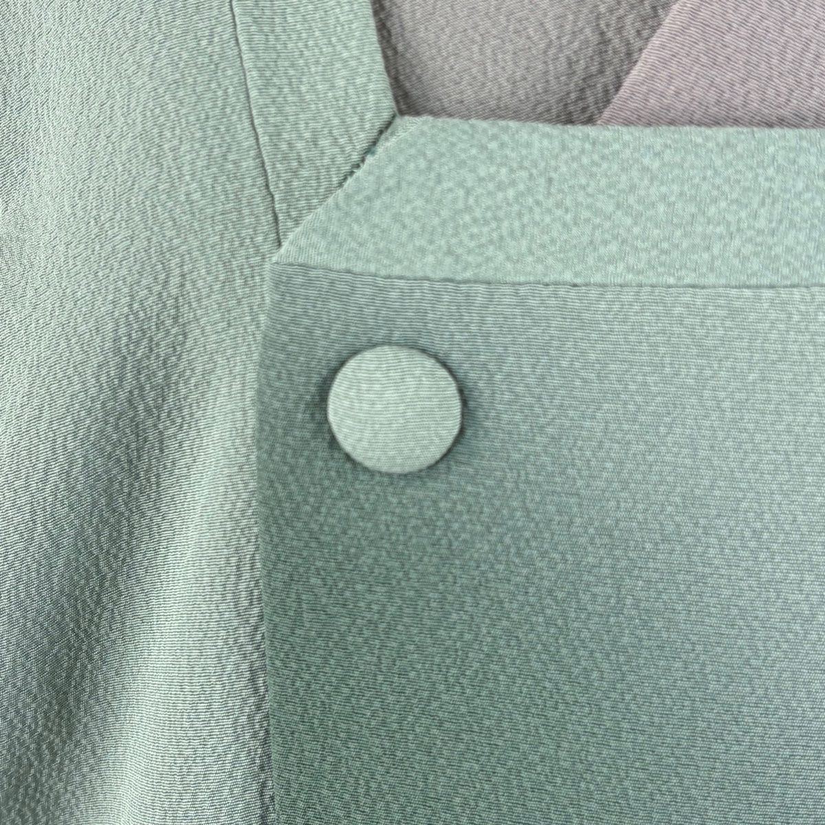  道行 身丈91 cm 裄丈66 5 M 大脇一心 和装コート 角衿 落款 蝶 草花 金彩 ぼかし 灰緑 正絹 羽織 着物 浴衣