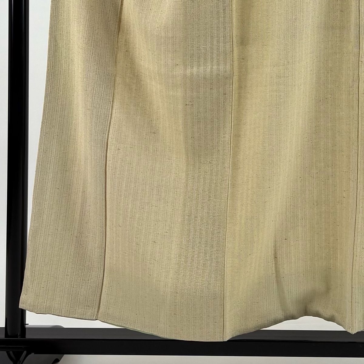 小紋 身丈157 cm 裄丈62 5 S 袷 縦縞 金糸 ベージュ 正絹