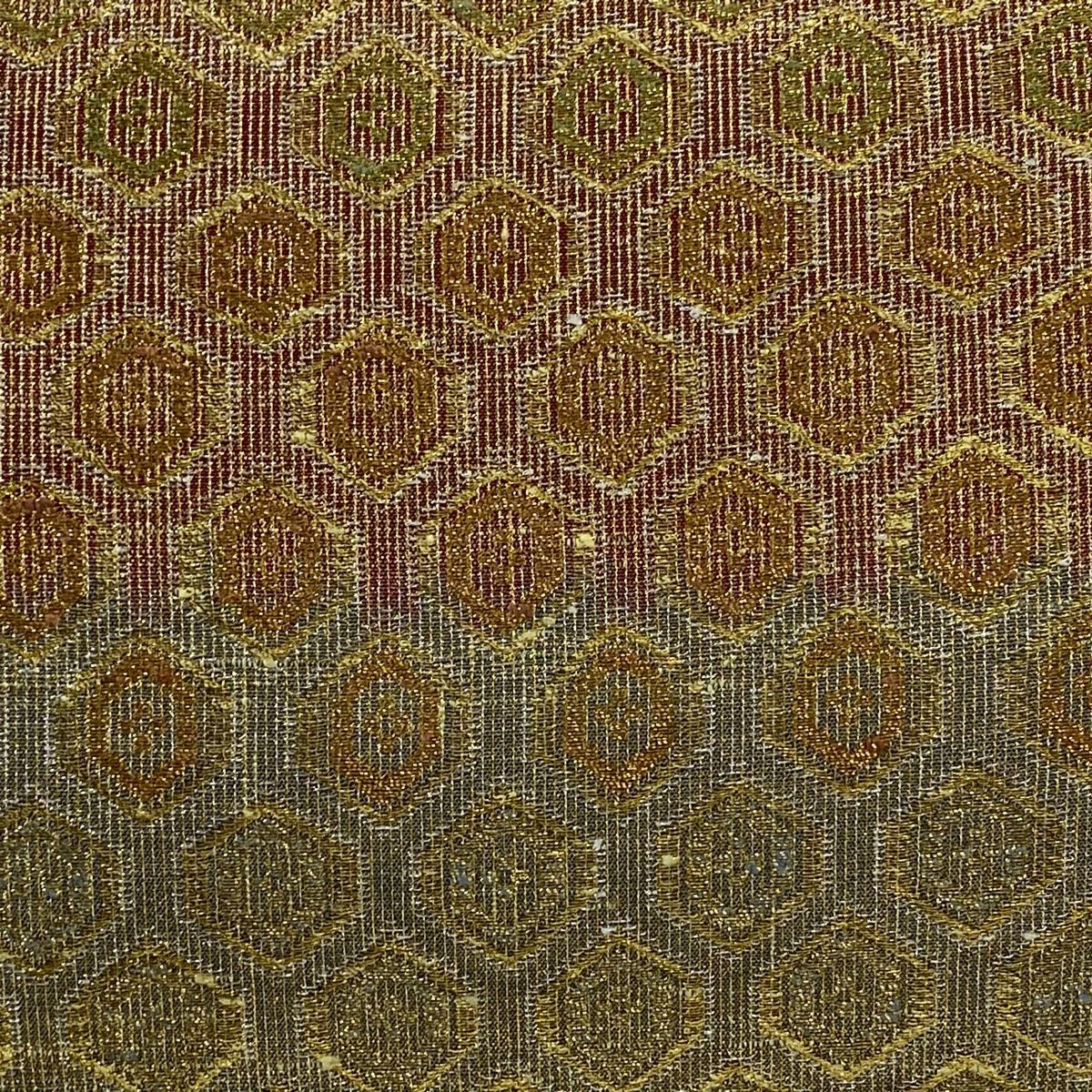 美品　桝屋高尾　コブラン　ねん金綴錦　全通袋帯　お茶会 楽天市場】袋帯 桝屋高尾 西陣 ねん金綴錦 高尾弘 唐花・葡萄唐草模様