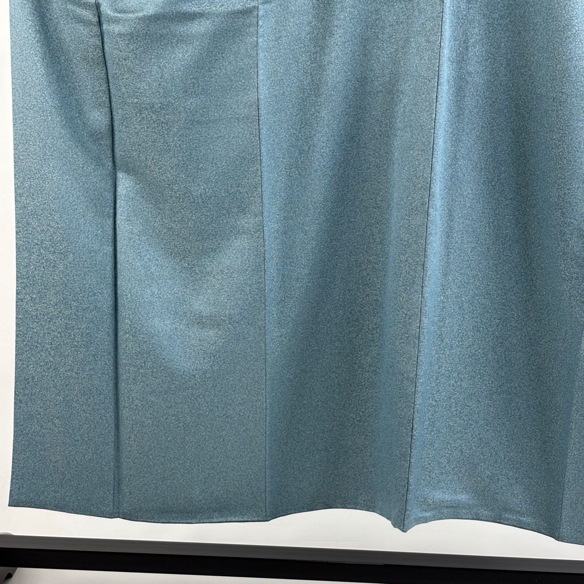 小紋 身丈153 cm 裄丈62 S 袷 久保田一竹工房 落款 幾何学 金通し 青緑 正絹 三つ紋