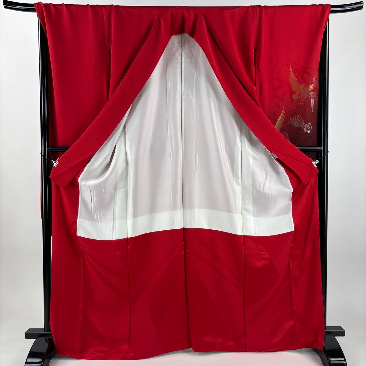 振袖 身丈167cm 裄丈70cm L 袷 斉藤三才 落款 鳥 松竹梅 金銀糸 ぼかし