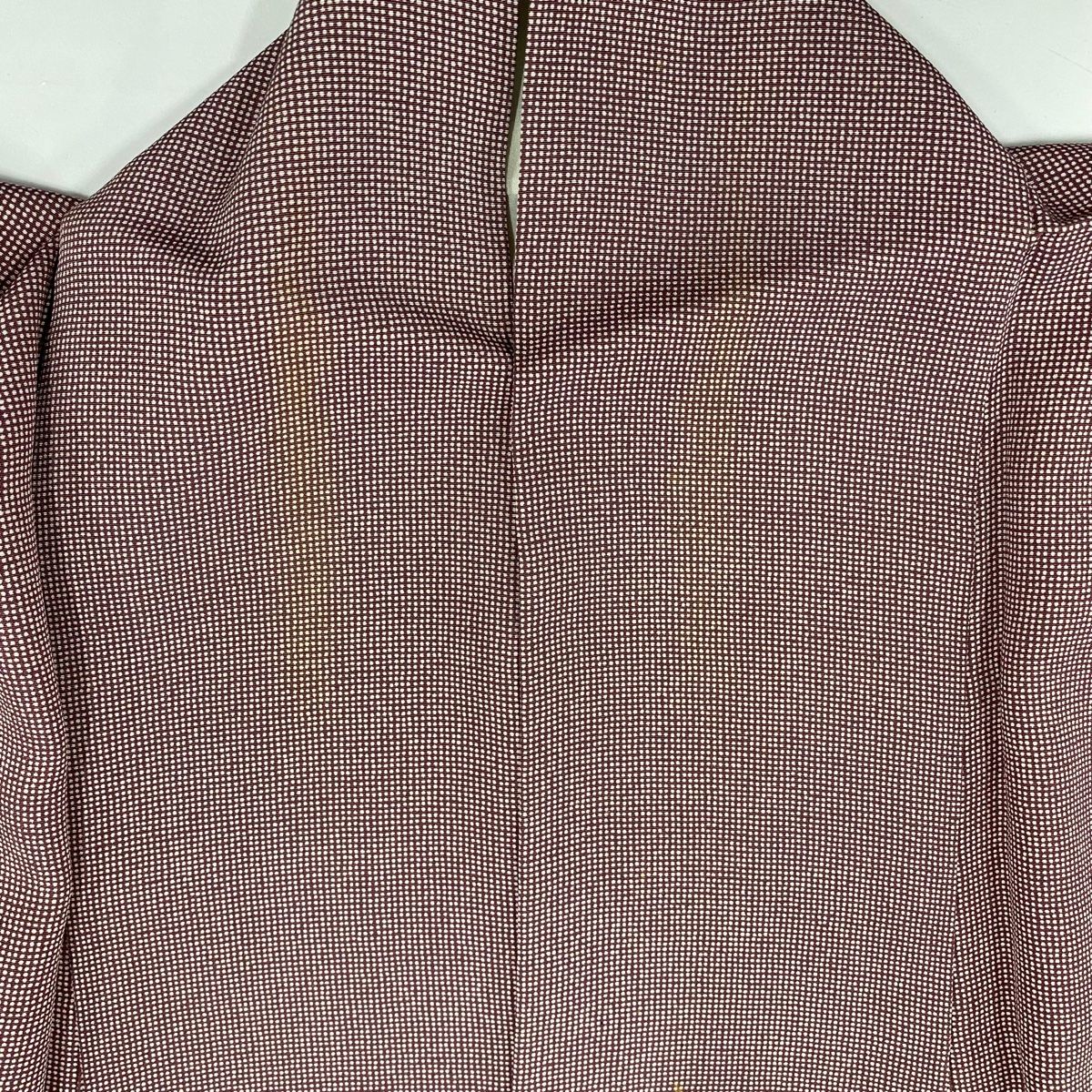 江戸小紋 身丈160.5cm 裄丈64.5cm M 袷 落款 角通し 小豆色 正絹 秀品