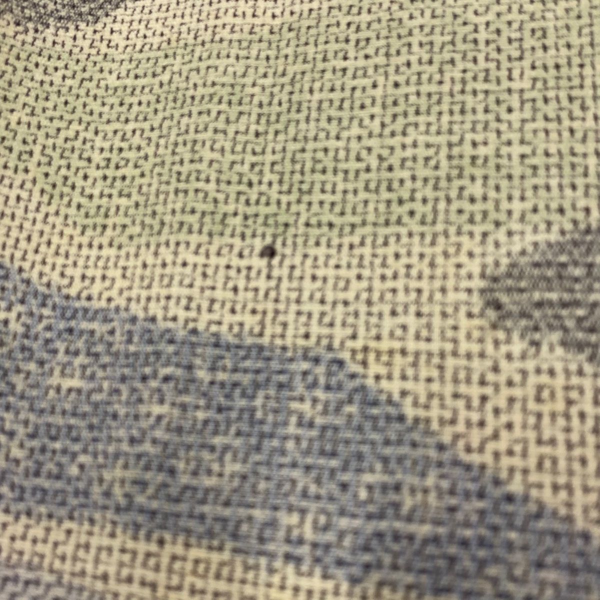  紬 身丈153 cm 裄丈61.5 S 単衣 草花 幾何学模様 ベージュ 正絹 秀品 紬 着物