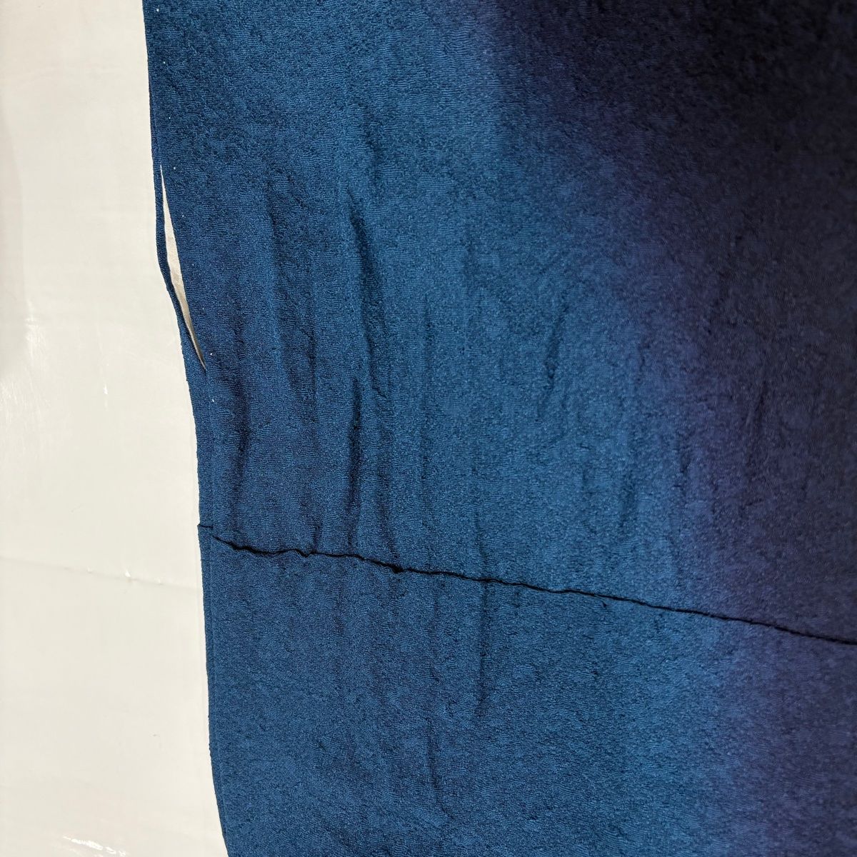 訪問着 辻が花柄 草花 金彩 ぼかし 紺色 正絹 訪問着 辻が花柄 草花 金彩 ぼかし 紺色 正絹