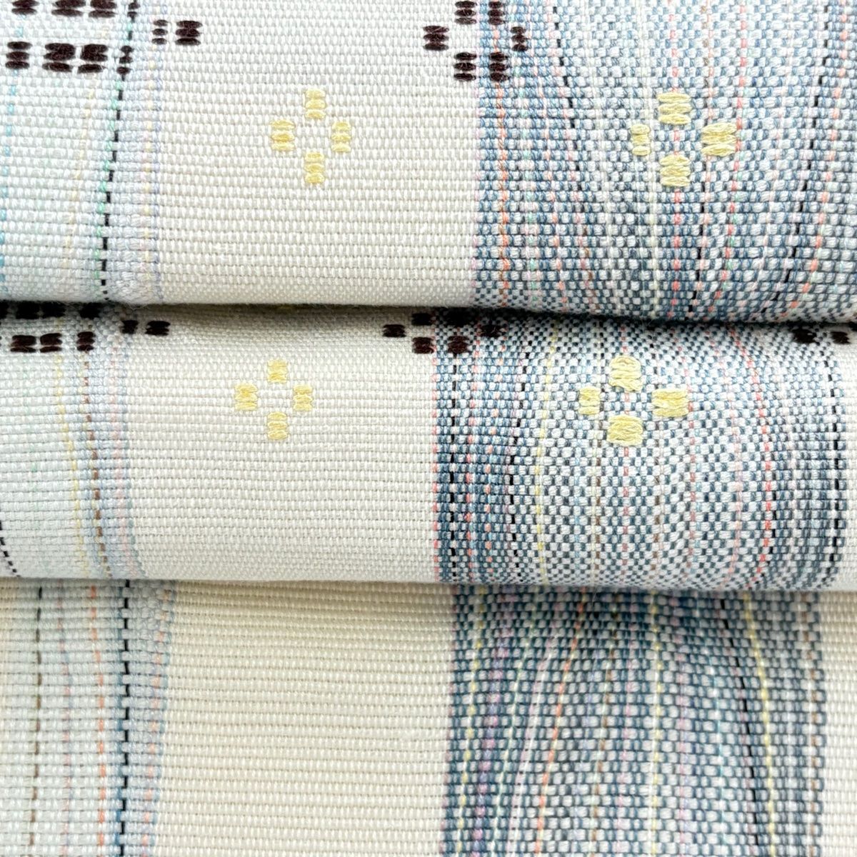 美品】 名古屋帯 人気 名品 松葉仕立て 八寸名古屋帯 縞 幾何学模様