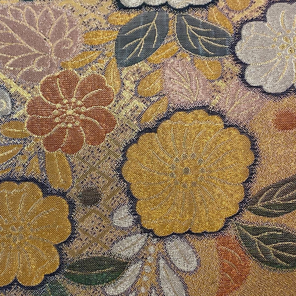 美品】 袋帯 秀品 辻が花 菱 箔 薄茶色 六通 正絹 【中古】 - メルカリ