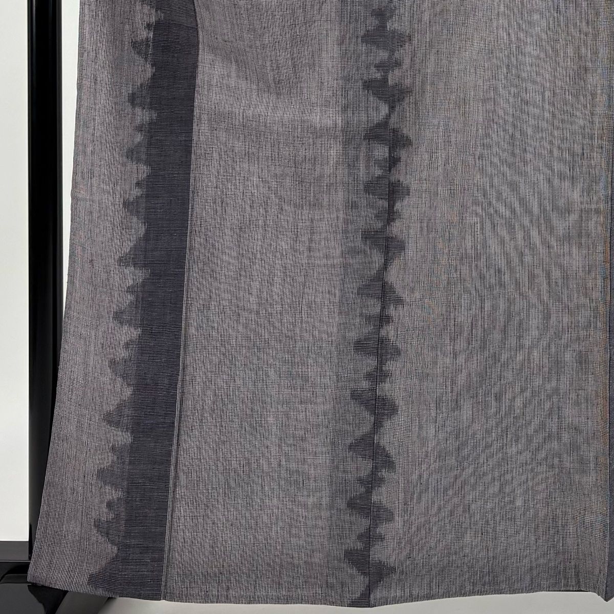 結城紬 身丈162 cm 裄丈66 5 M 単衣 本場結城紬 証紙 幾何学 灰紫 正絹