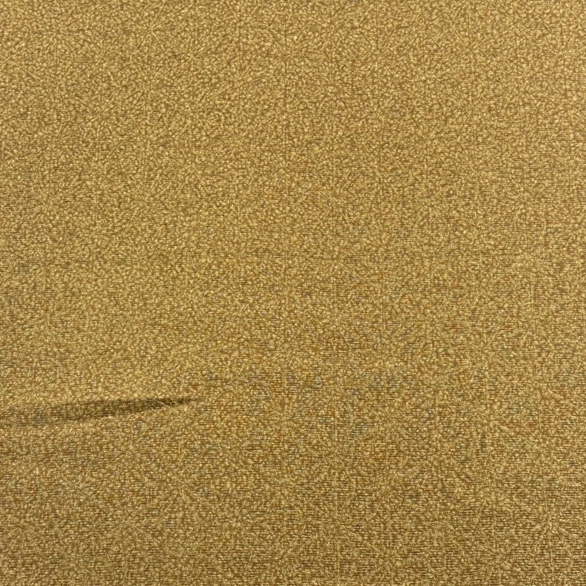 反物 秀品 小紋 本天目染 亀甲 黄土色 正絹