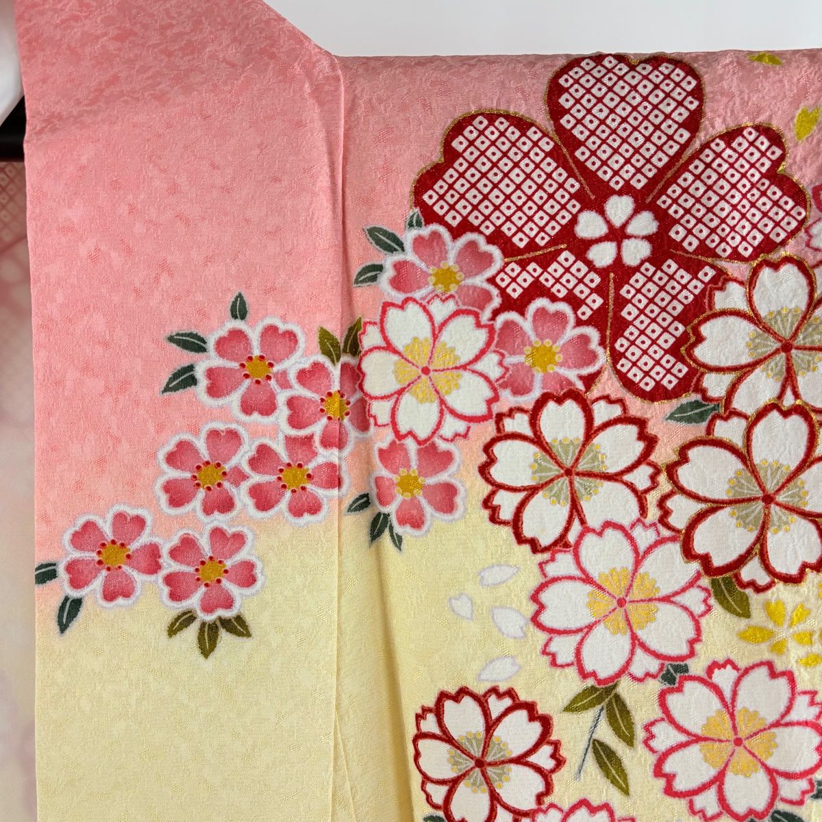 美品】 振袖 身丈162cm 裄丈66.5cm M 袷 袋帯フルセット 桜 桜の花びら