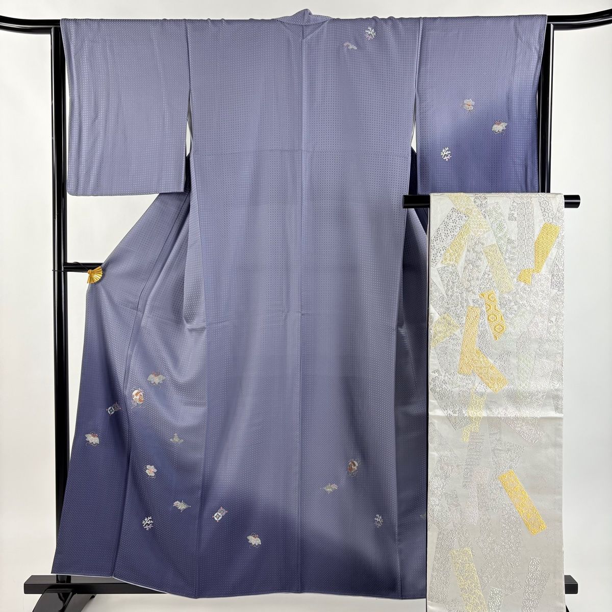 裄丈65着丈81羽織り～着丈121裄丈65袖丈47、5～長襦袢～袋帯～銀色帯締め 裄丈65着丈81羽織り～着丈121裄丈65袖丈47、5～長襦袢～袋帯～銀色