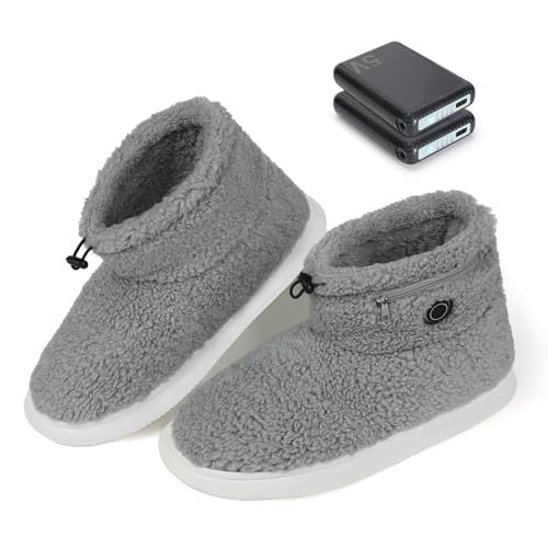 Codify 電気スリッパ フットウォーマー ル 6000 mAh大容量 - 8秒速暖 足温器 コードレス 両面発熱 足元ヒーター ヒーター PSE認証済 3段階温度調節 8時間使用 1.5 m延長コード付き NTC過熱保護 洗濯 滑