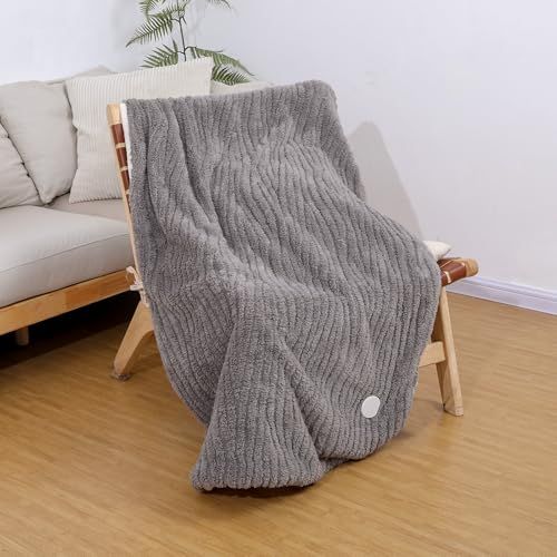 FOGABER 電気掛け毛布 電気毛布 電気ひざ掛け 電気ブランケット 膝掛け 掛け敷き 電気シーツ タイマー付き 洗える 省エネ 3分速暖 ダニ退治 頭寒足熱配線 フランネル グレー