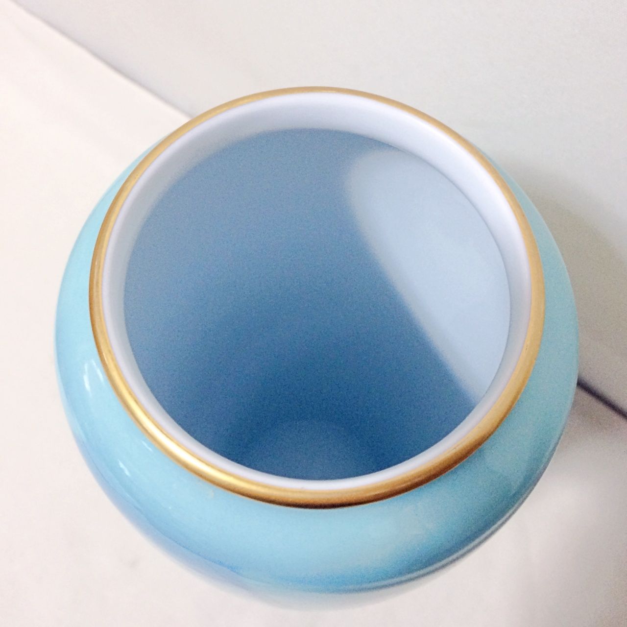 H306 美品 深川製 彩色磁絵 金彩 花瓶 高さ約28㎝ 桜 花柄 水色 木