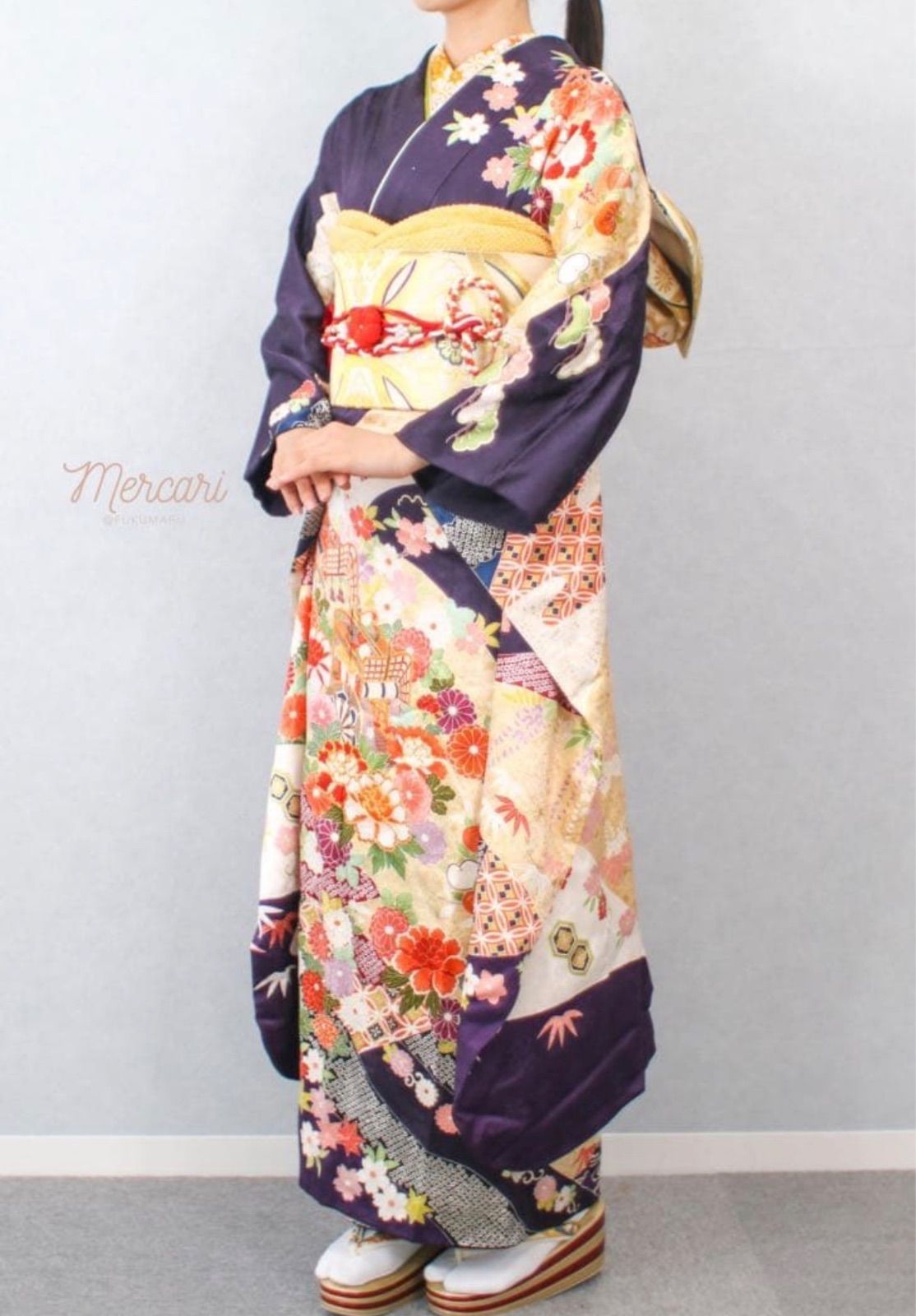 吉澤友禅　西陣織　正絹　振袖　成人式　フルセット 吉澤友禅 西陣織 正絹 振袖 成人式 フルセット - メルカリ