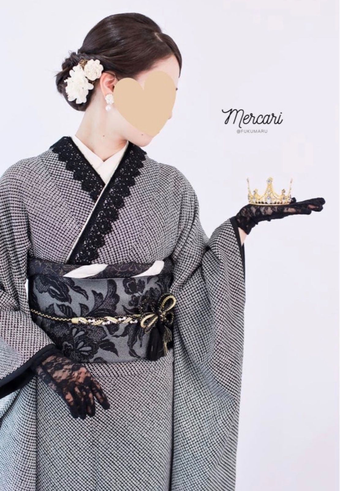 総絞り ブラック 振袖 成人式 フルセット 正絹 - メルカリ