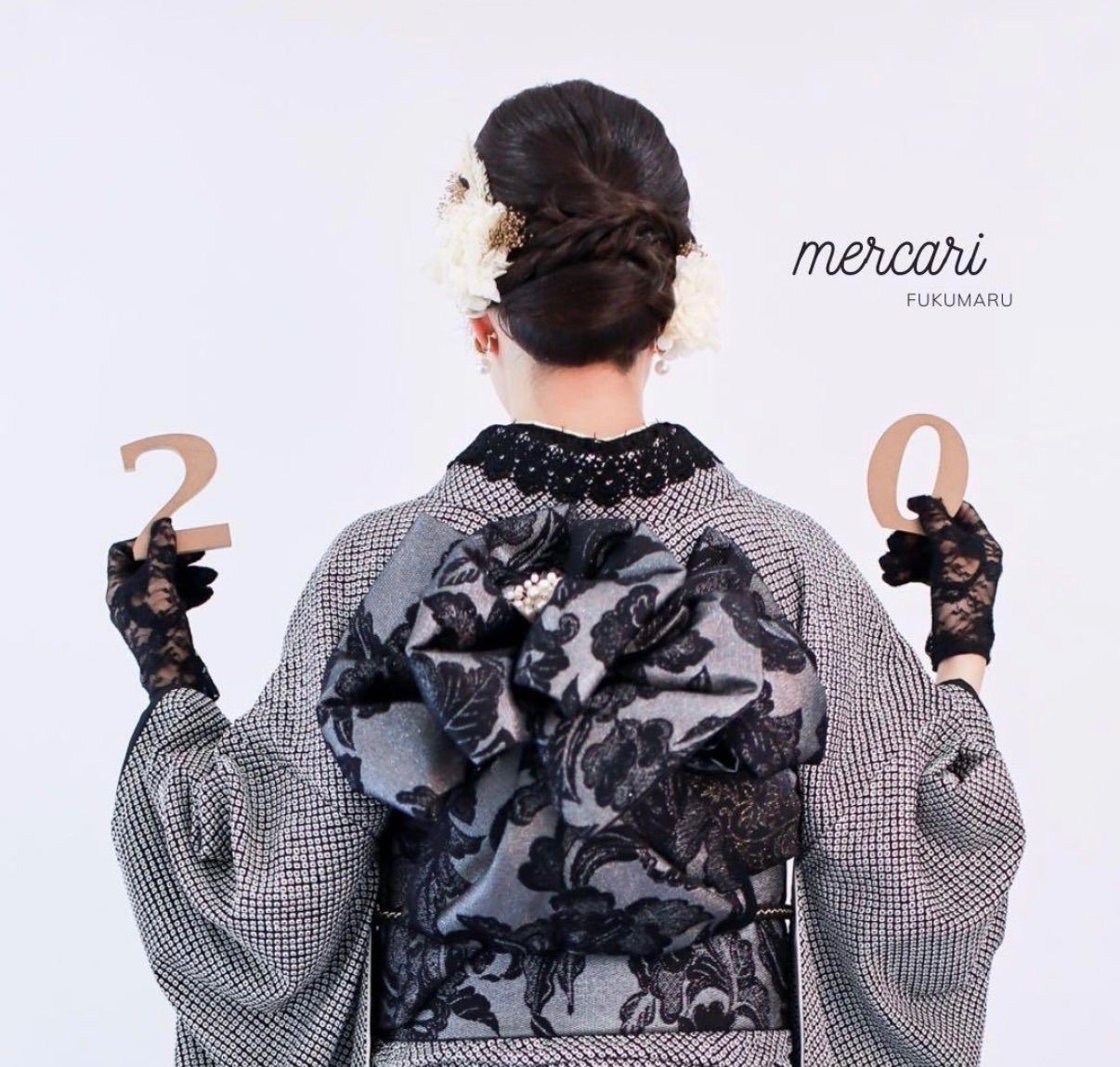 総絞り ブラック 振袖 成人式 フルセット 正絹 - メルカリ