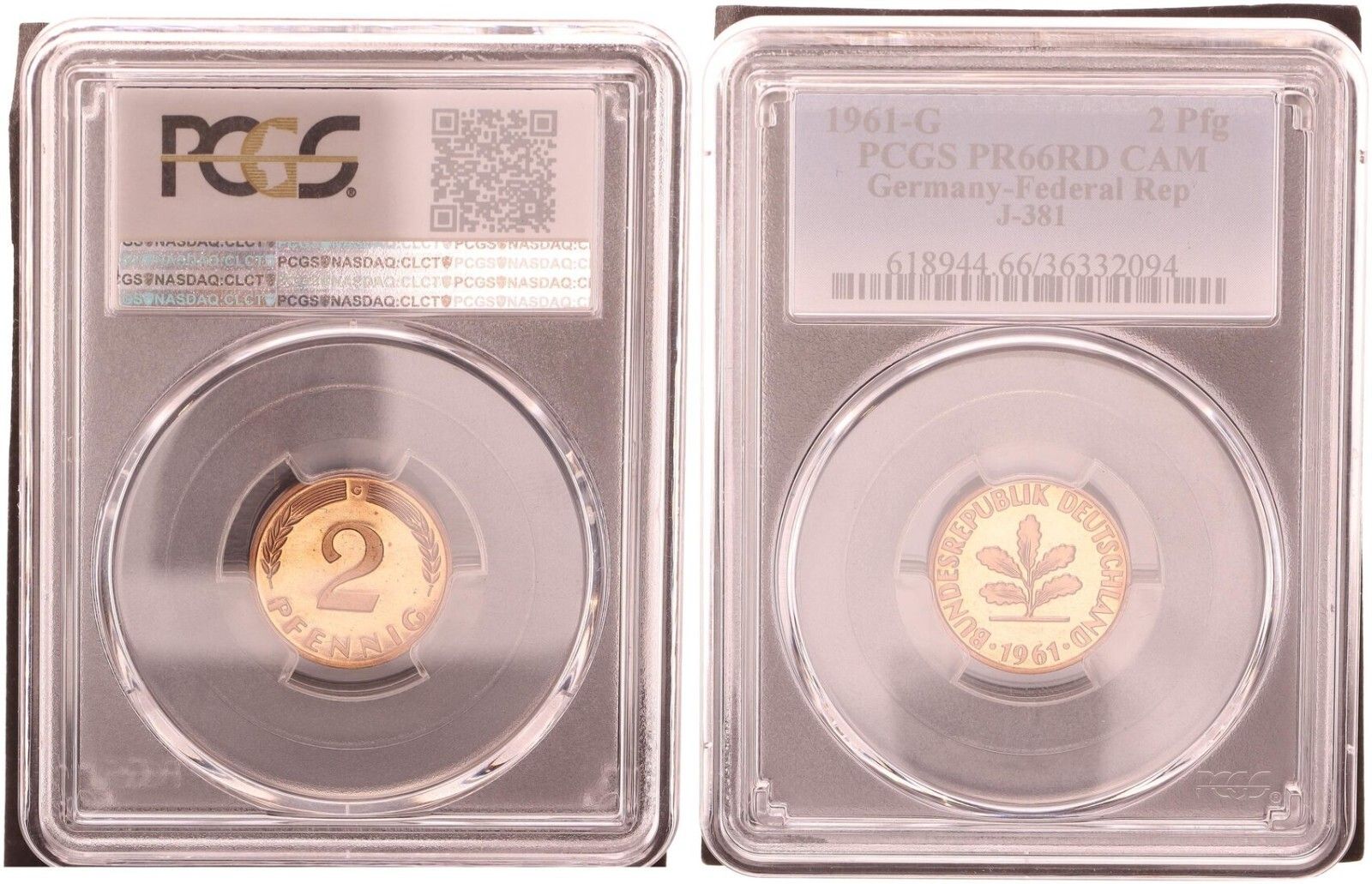 2 ペニヒ 1961 G コイン プルーフ