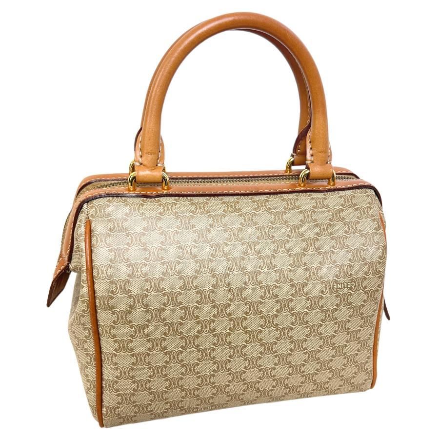 激レア　セリーヌ　2way ミニボストンバッグ　マカダム　トリオンフ　3951 CELINE セリーヌ バッグ ミニボストン トリオンフ M94 2WAY