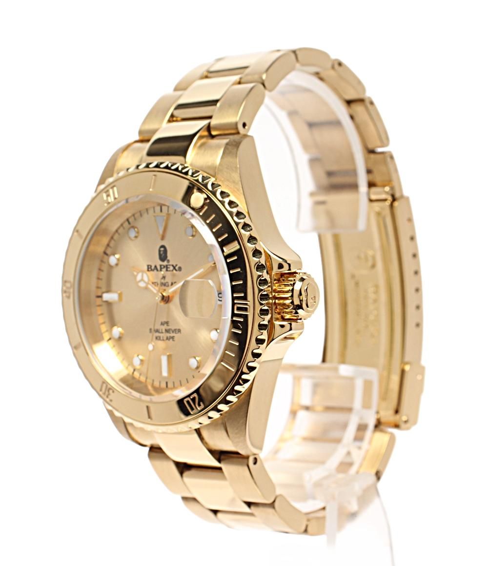 アベイシングエイプ 腕時計 BAPEX 自動巻き ゴールド メンズ A BATHING