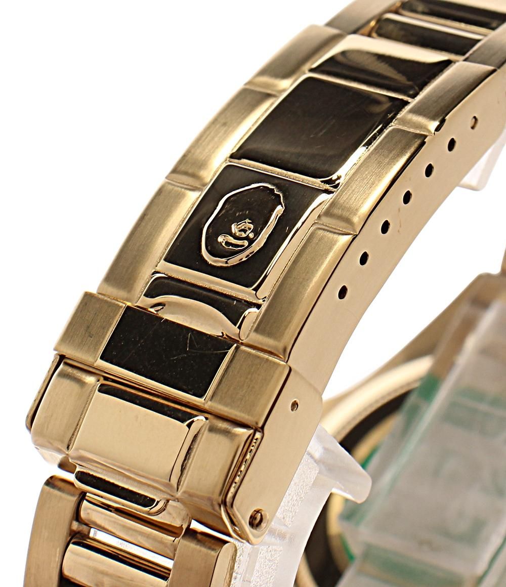 アベイシングエイプ 腕時計 BAPEX 自動巻き ゴールド メンズ A BATHING