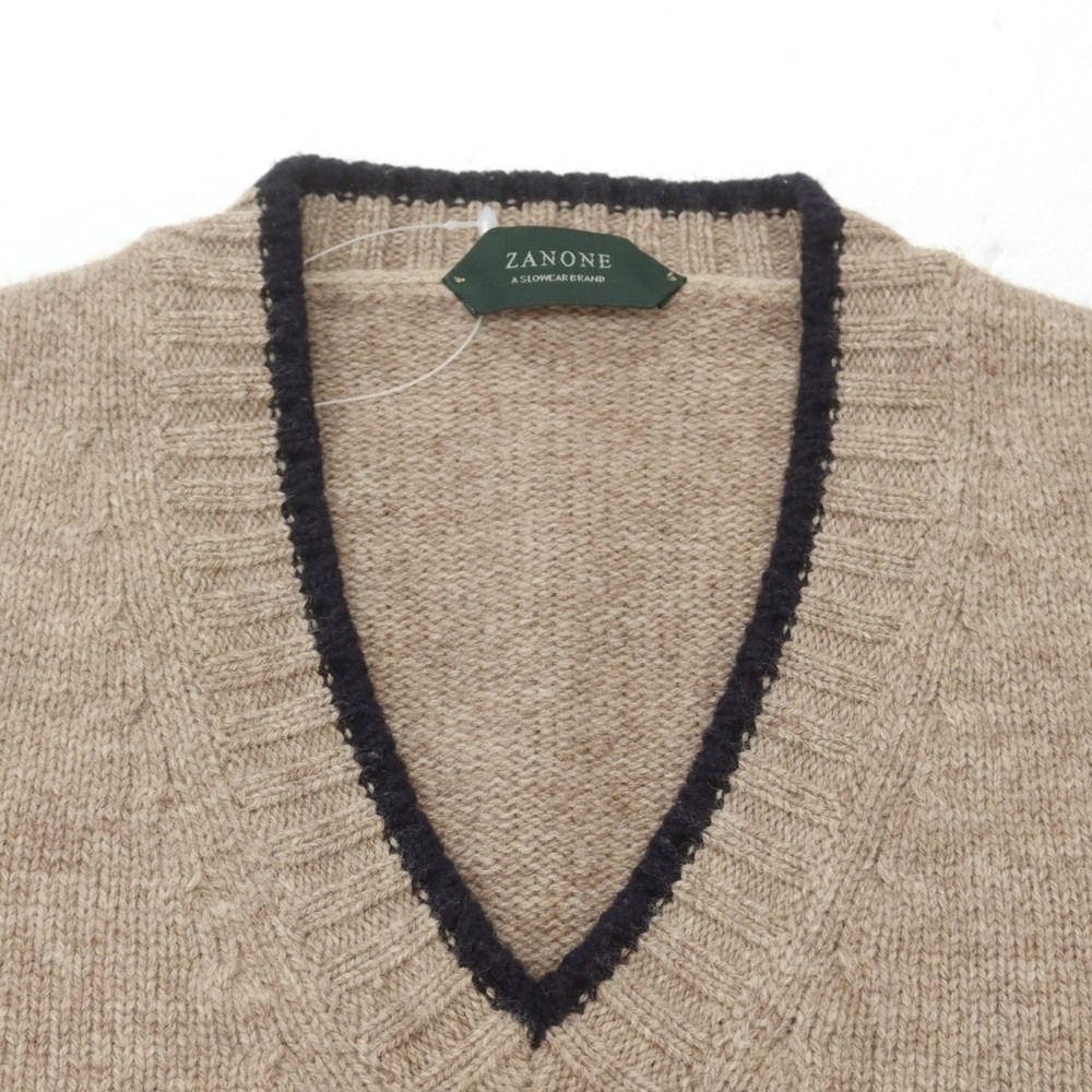 メンズ 【】ザノーネ ZANONE ウール Vネック プルオーバーニット