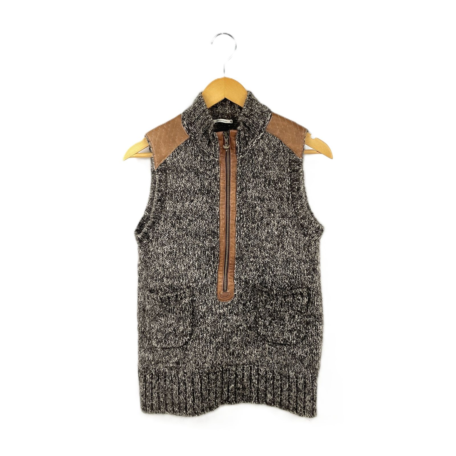 ミナペルホネン　laine ニットベスト　チャコールミックス mina perhonen laine Knitベスト - ミナペルホネン正規取扱店 | anmikunpe