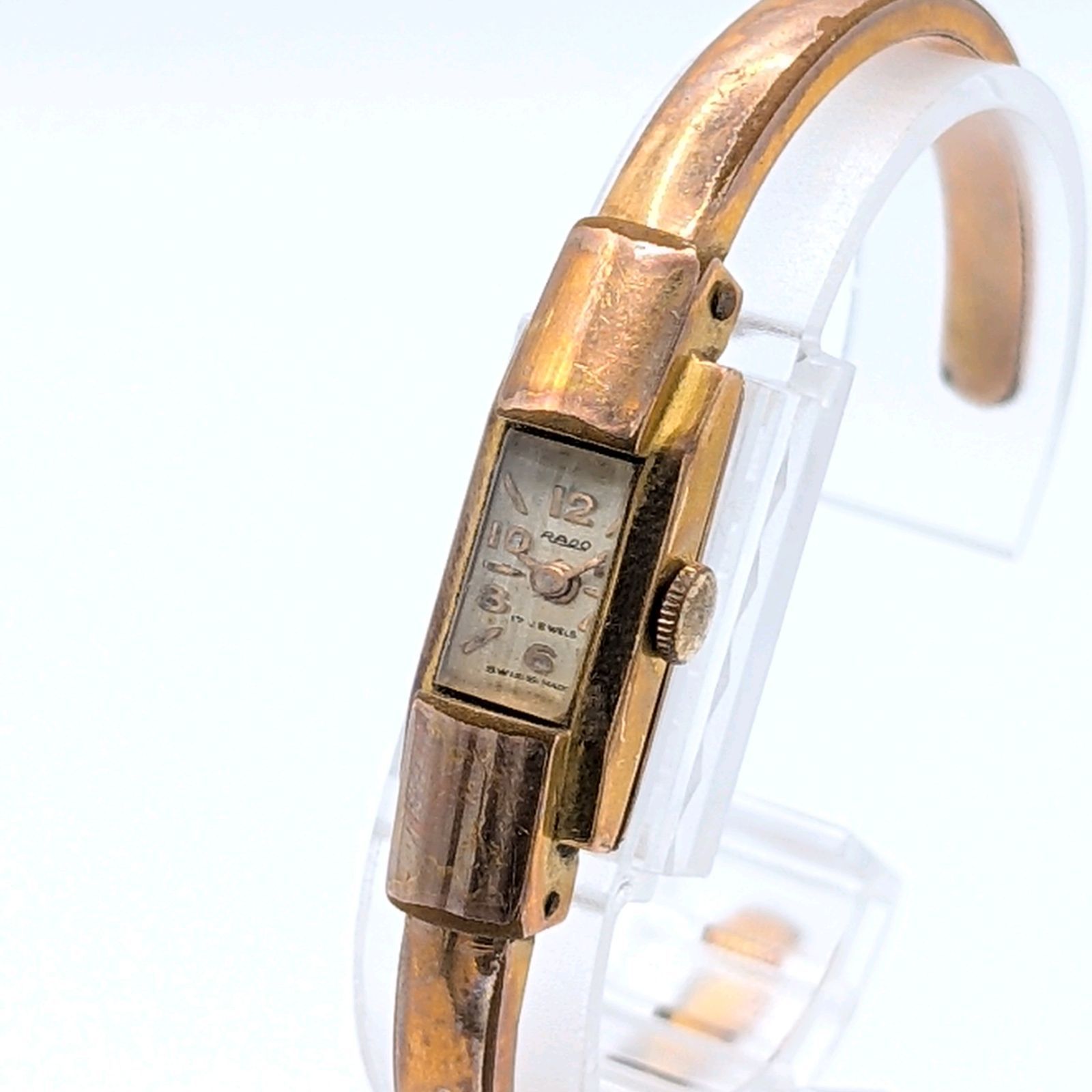 RADO Bracelet Watch Hand-Winding Ladies Square Gold Y2K 00S