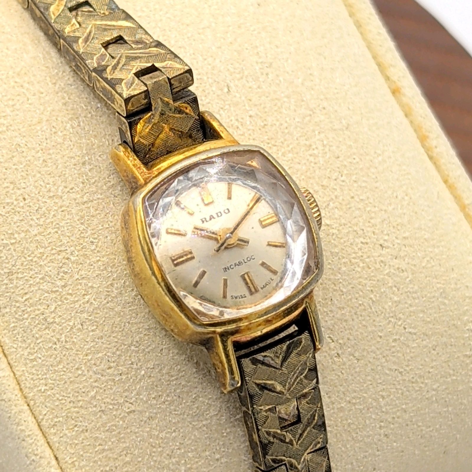 RADO Watch Hand-Winding Ladies Square Gold Y2K 00S Vintage Not
