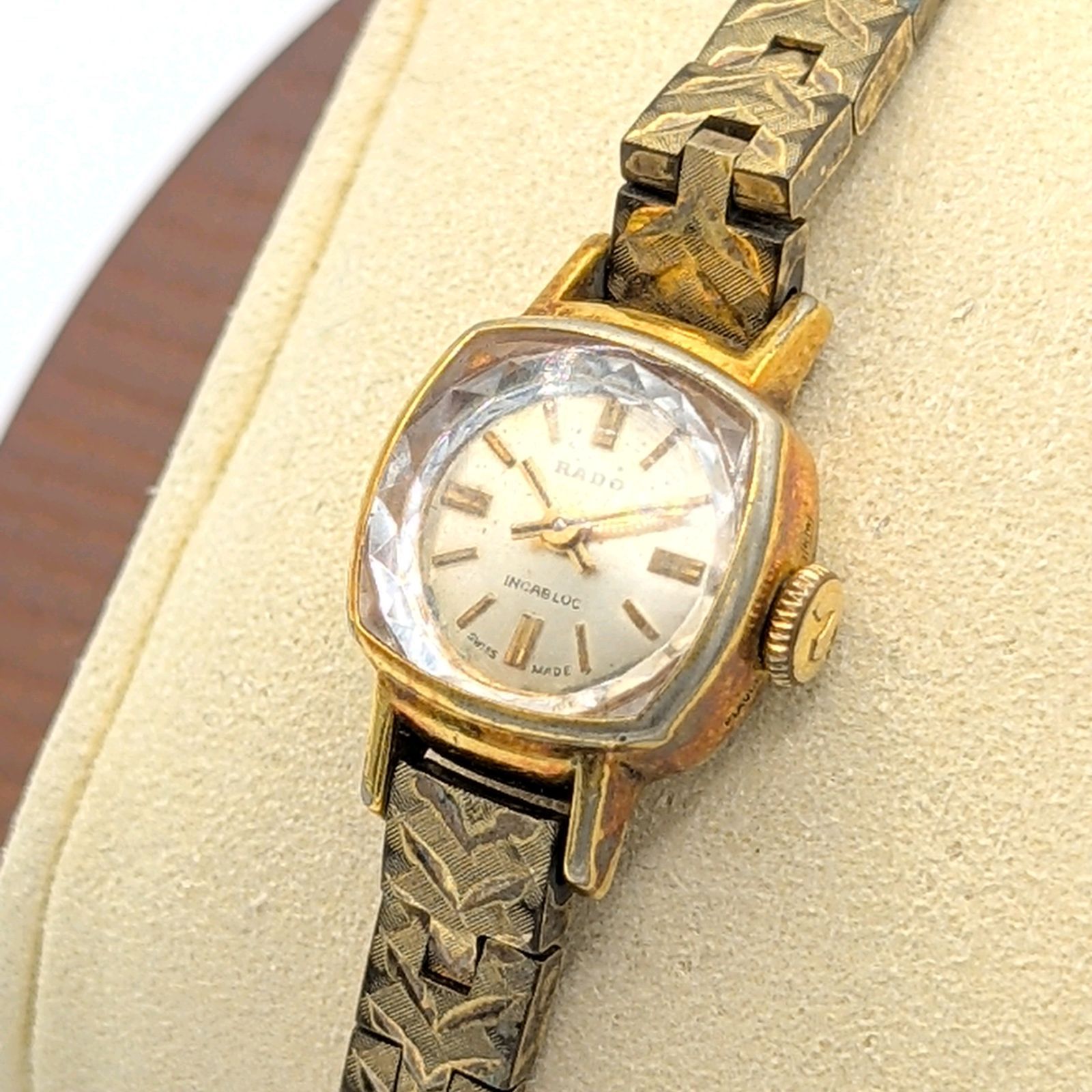 RADO Watch Hand-Winding Ladies Square Gold Y2K 00S Vintage Not