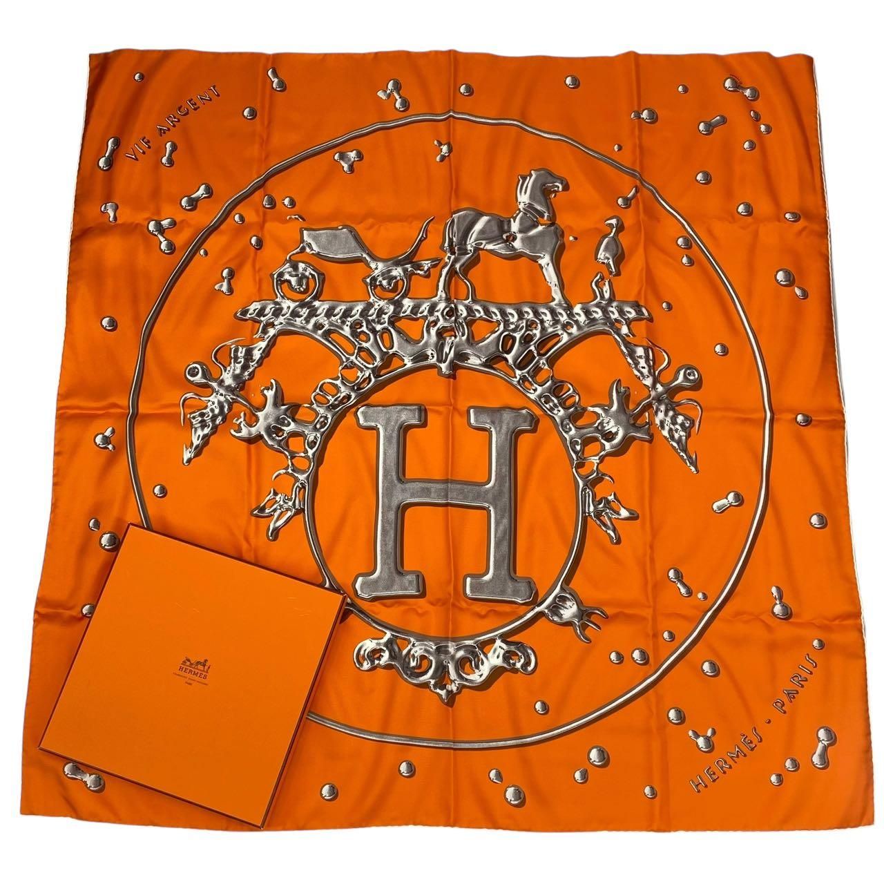 エルメス カレ 90 銀の雫 スカーフ エルメス(HERMES)エルメス カレ90 銀の雫 VIF ARGENT スカーフ 衣料品