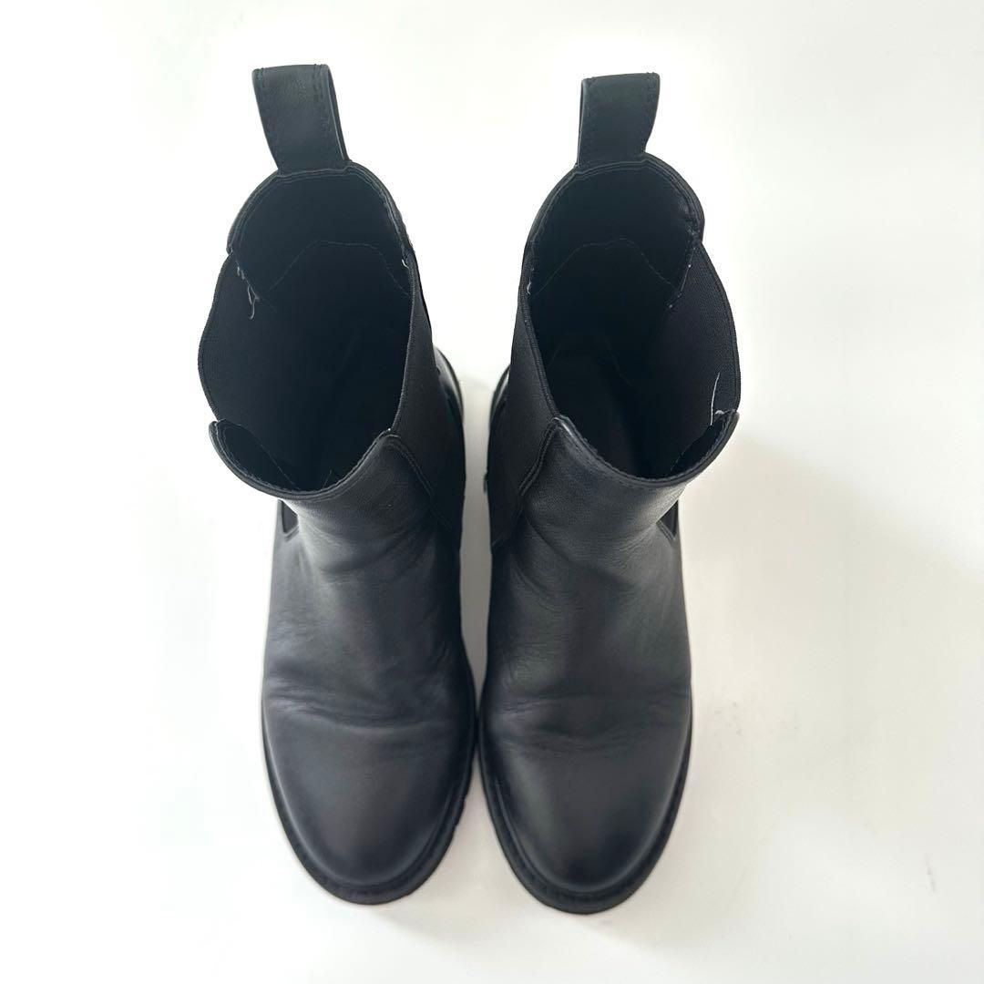 スローブイエナ 24AW サイドゴアブーツ ミドル丈 牛革 ブラック 35 22