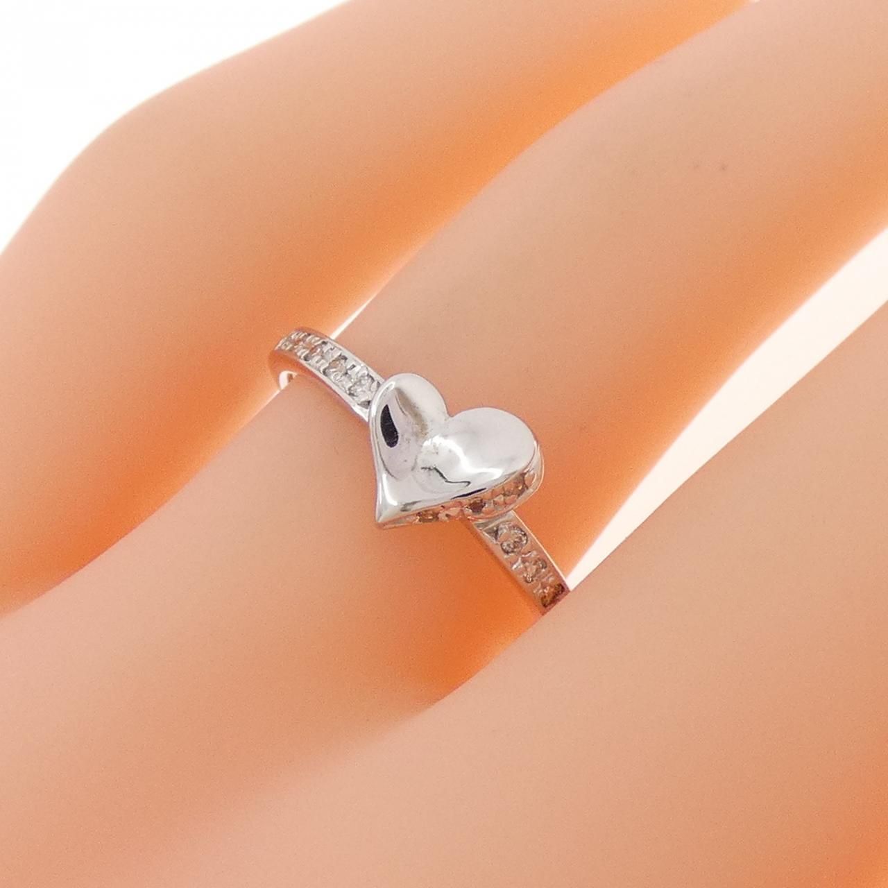 K18WG ハート ダイヤモンド リング 0.07CT - メルカリ