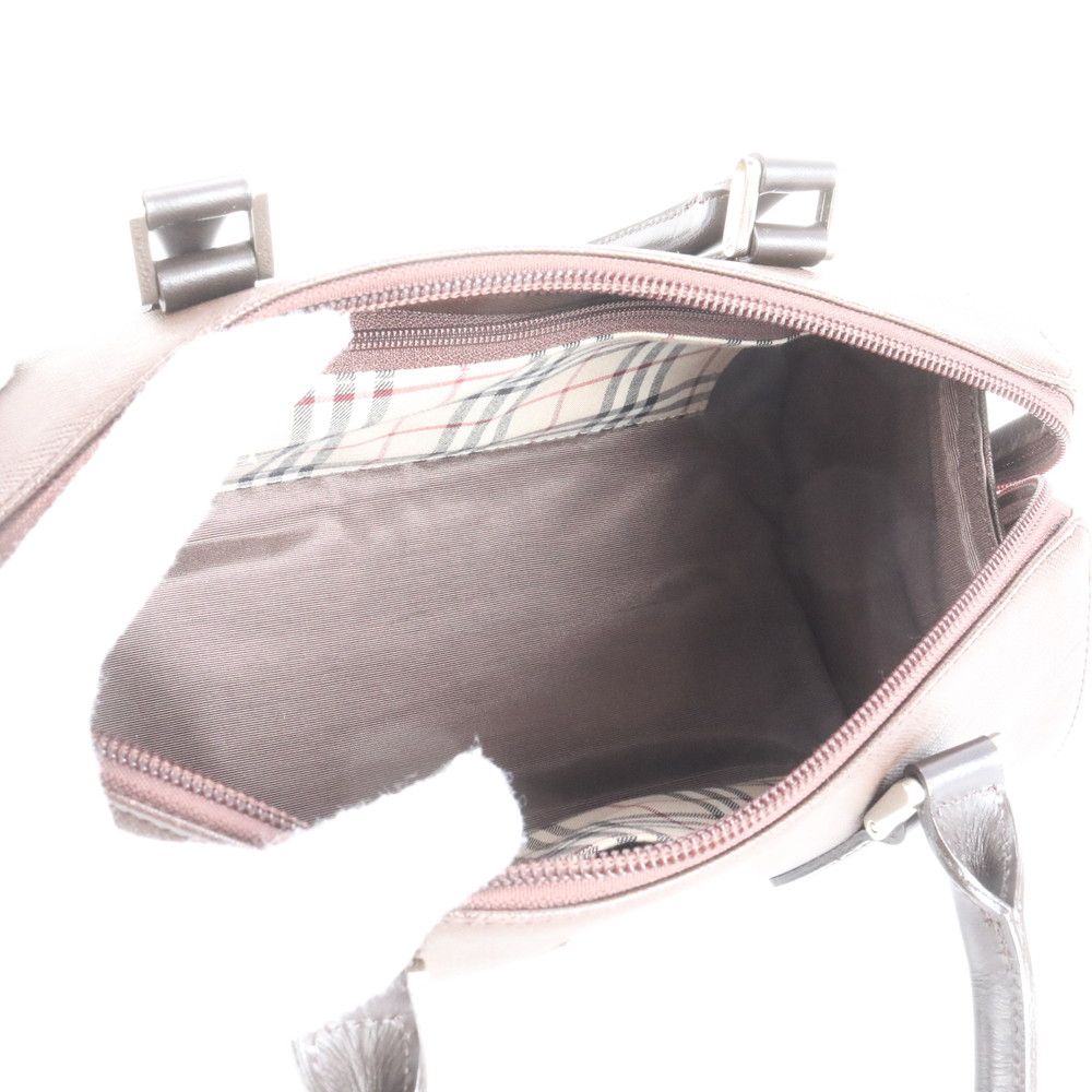 専用196【美品】BURBERRYレディース　箱付き　ノバチェック　2重バンド 極美品 バーバリー ノバ チェック レザー ハンドバッグ ミニ ボストン