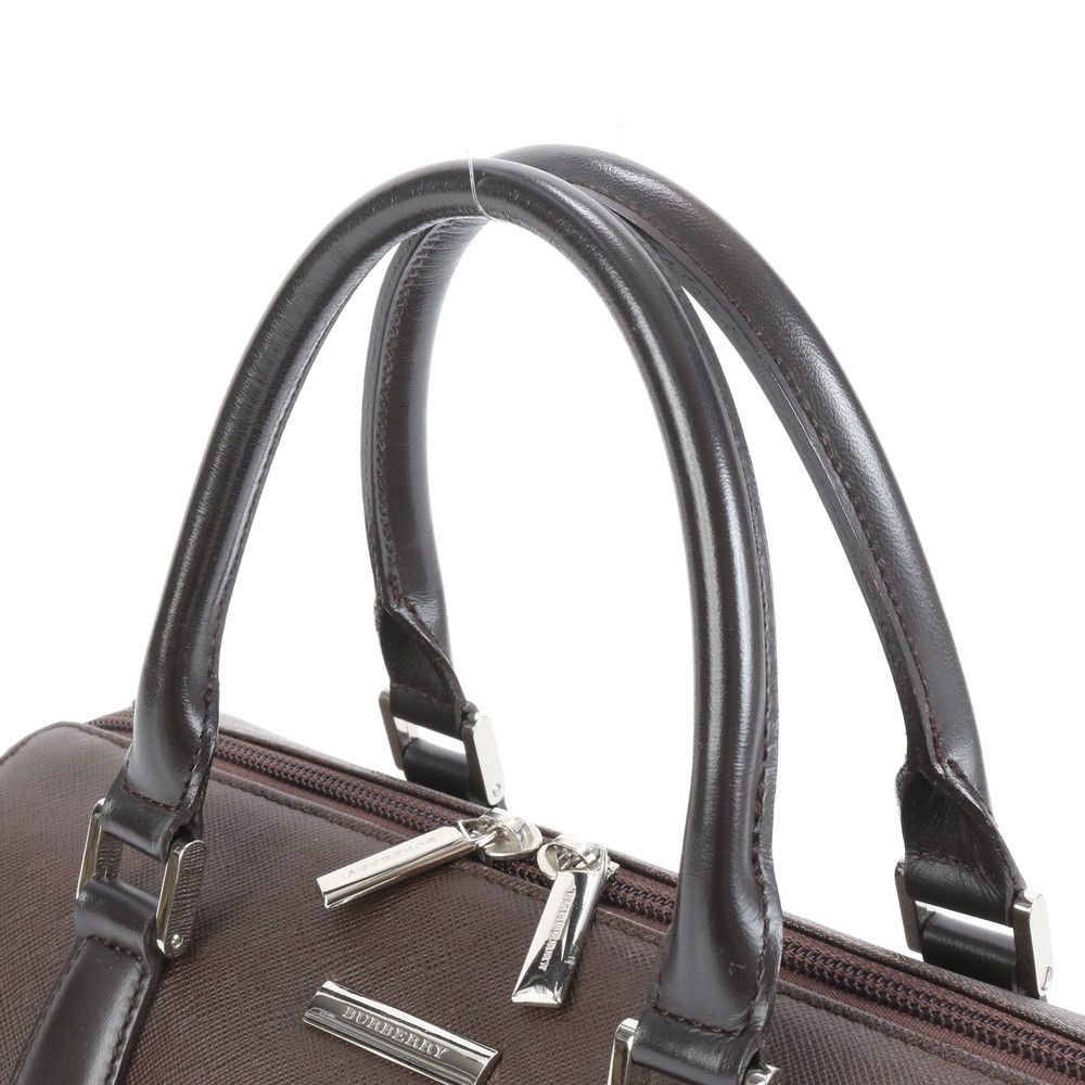 極美品 バーバリー ノバ チェック レザー ハンドバッグ ミニ ボストン