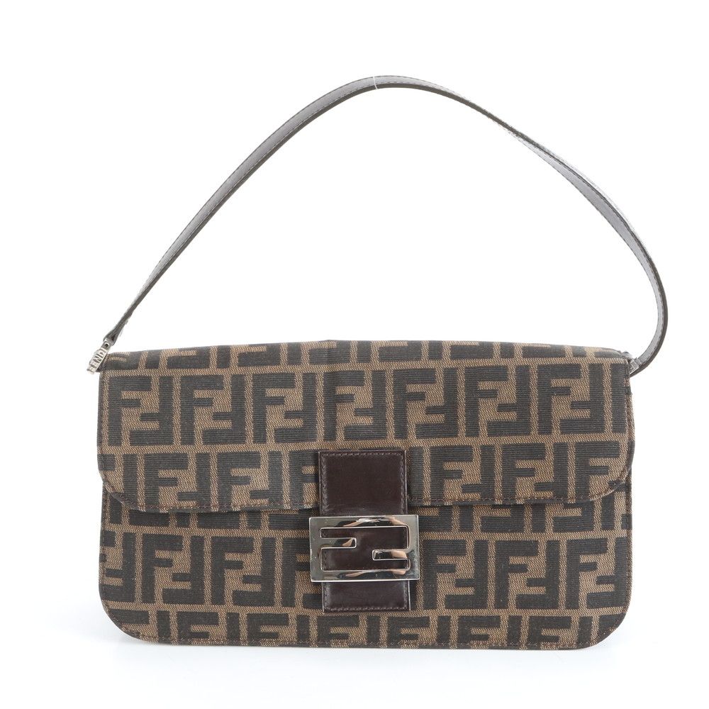 美品 フェンディ ズッカ マンマバケット レザー ショルダーバッグ