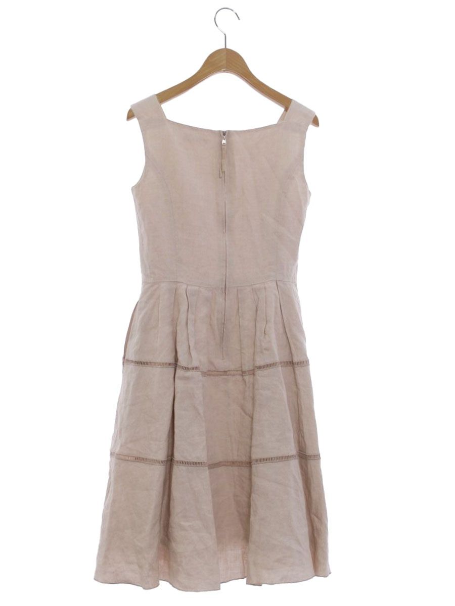 フォクシーブティック Dress Cote d Azur 34330 ワンピース 38 ベージュ リネン 麻