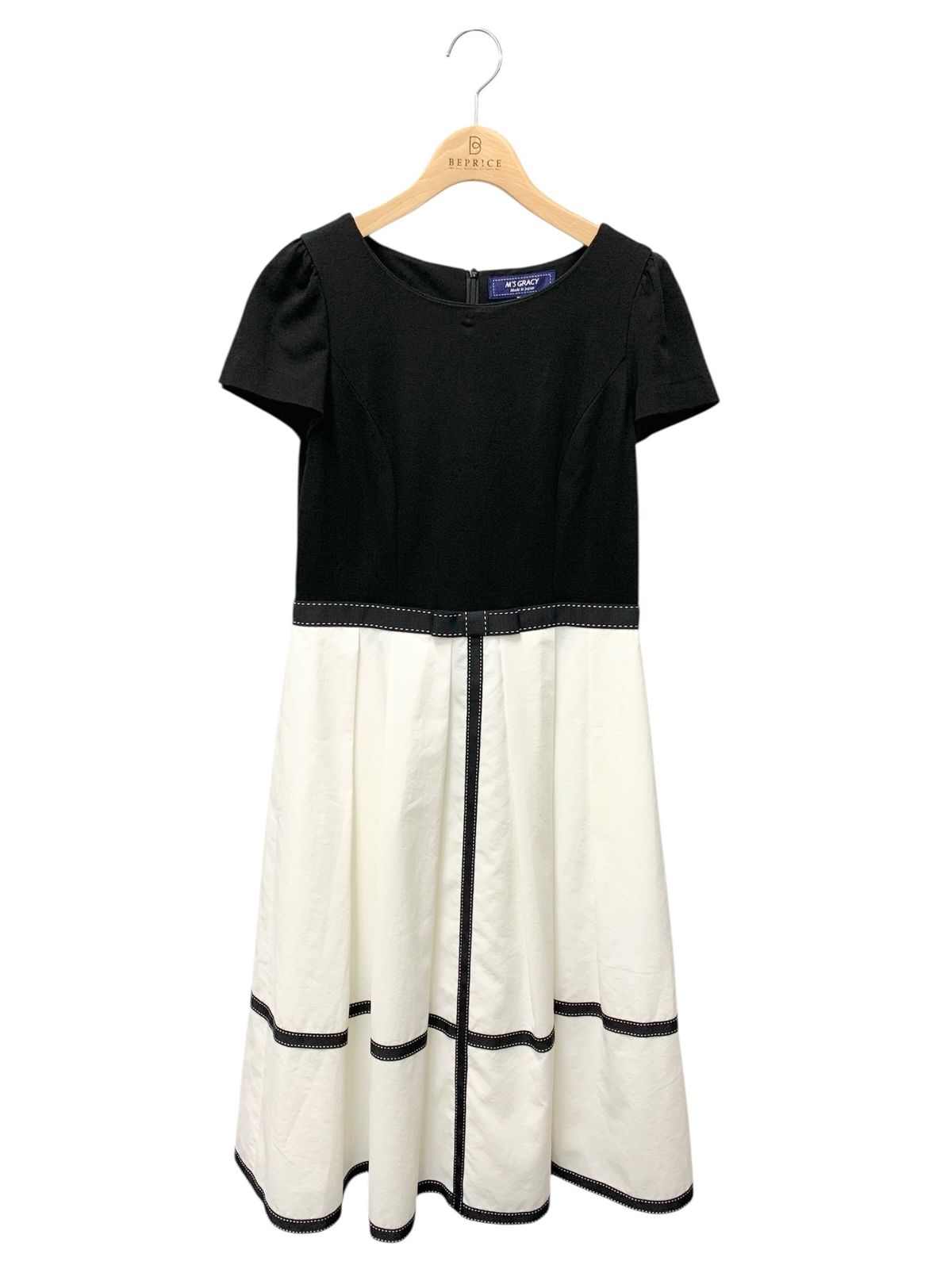 エムズグレイシー ステッチ入りテープ付きコンビ 511127 ワンピース 38