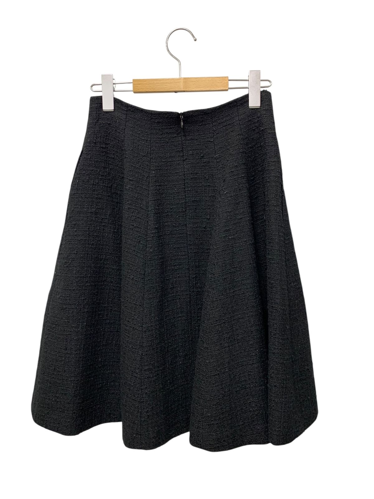 フォクシーニューヨーク collection Valette Skirt 42674 スカート 38 ブラック ツイード ジュエルボタン