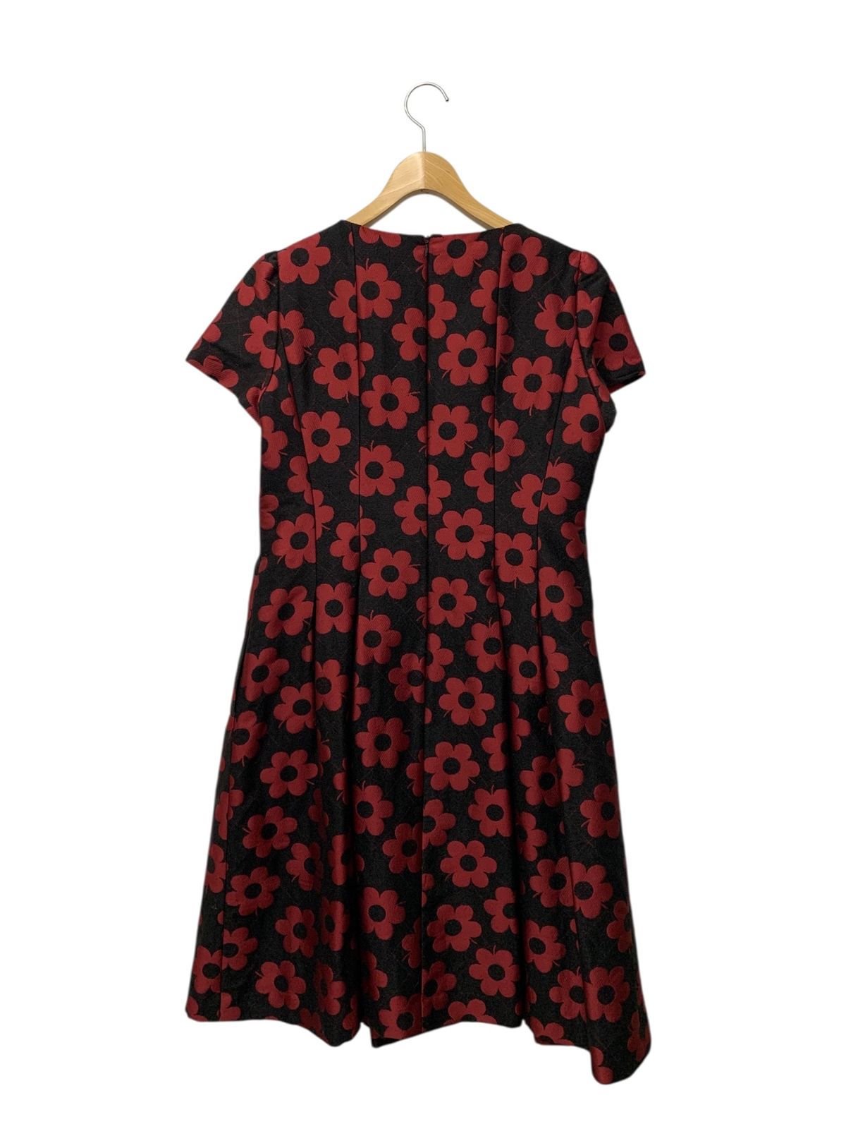 エムズグレイシー 331605 ワンピース 44 ブラック フラワーモチーフ ウール混