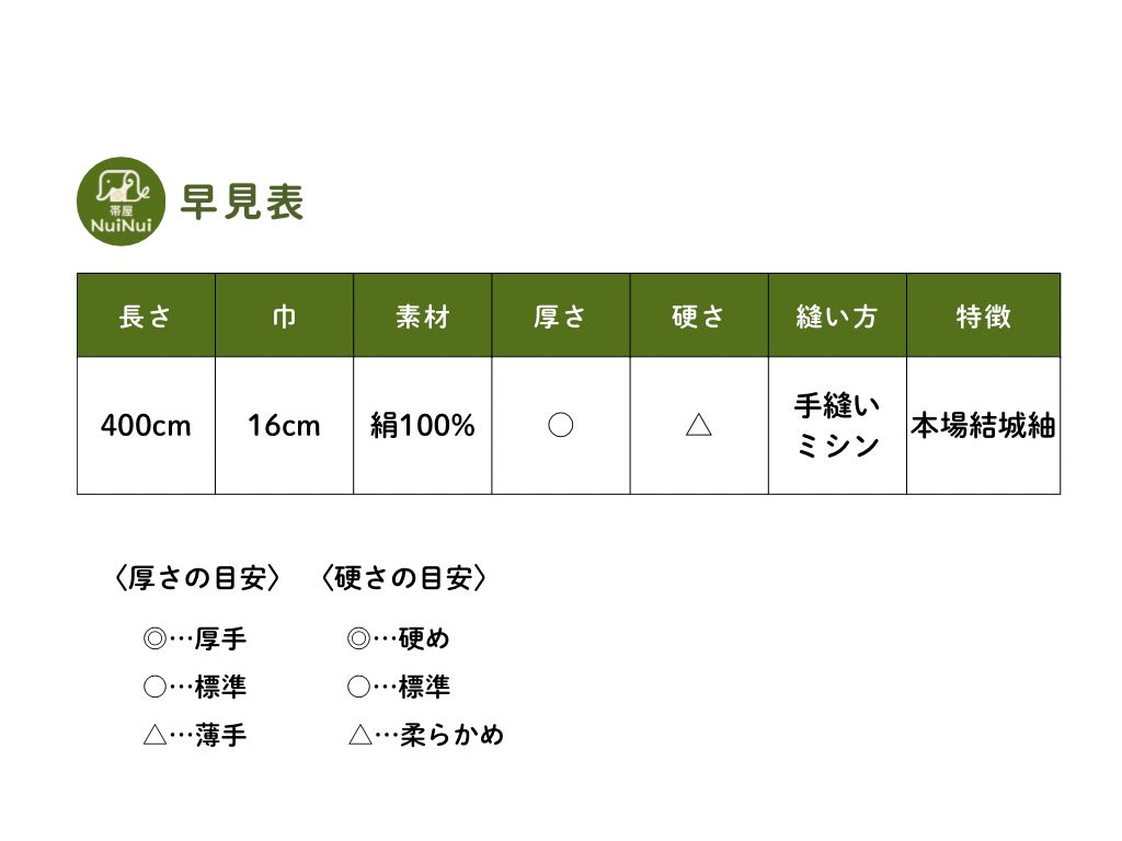 半幅帯 本場結城紬