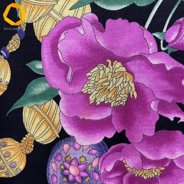 axc レオナール LEONARD カットソー M 黒 ピンク系 マルチ ハイネック