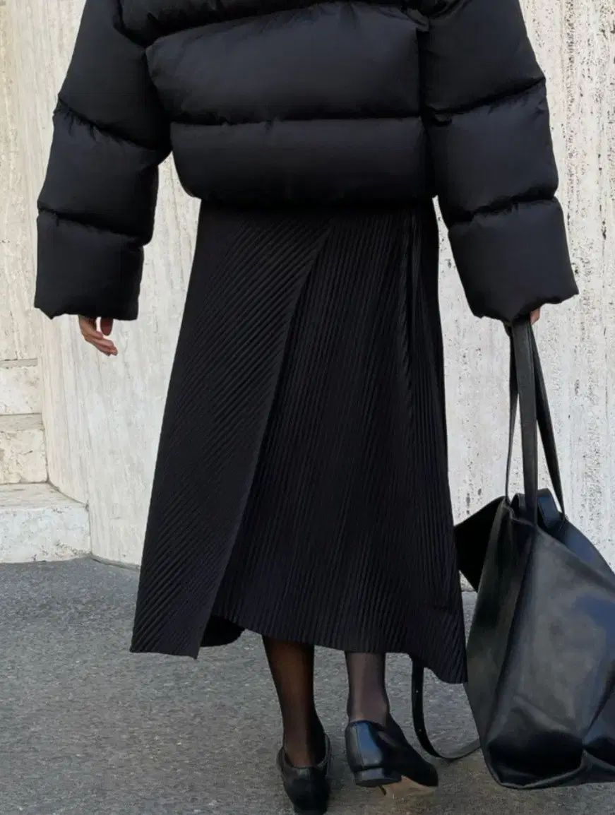 ORR プリーツ ラップ スカート ブラック ブラウン