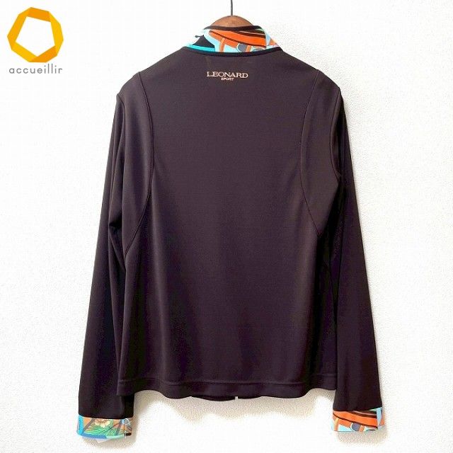 anc レオナールスポーツ LEONARD SPORT カーディガン 38 こげ茶 マルチ