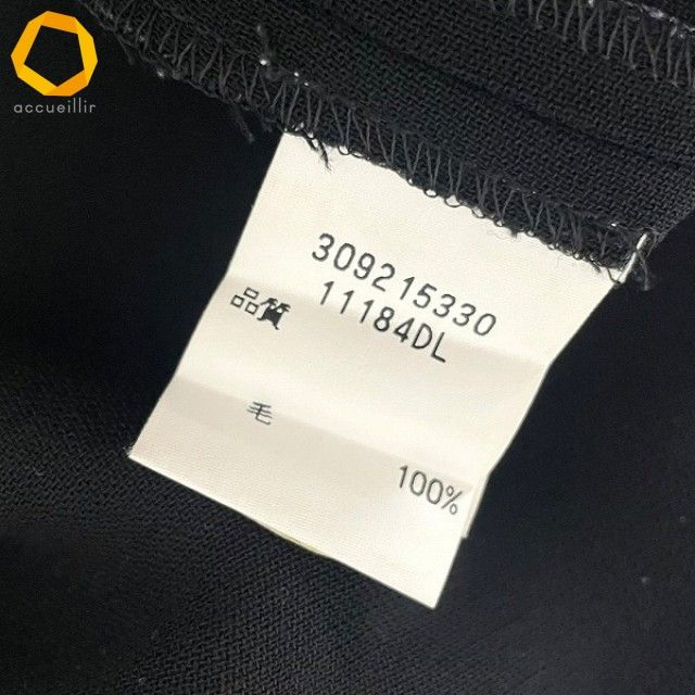  anc ケンゾー KENZO パンツ 42 黒 ヴィンテージ センタープレス ウール フランス製 レディース 969847 スラックス パンツ