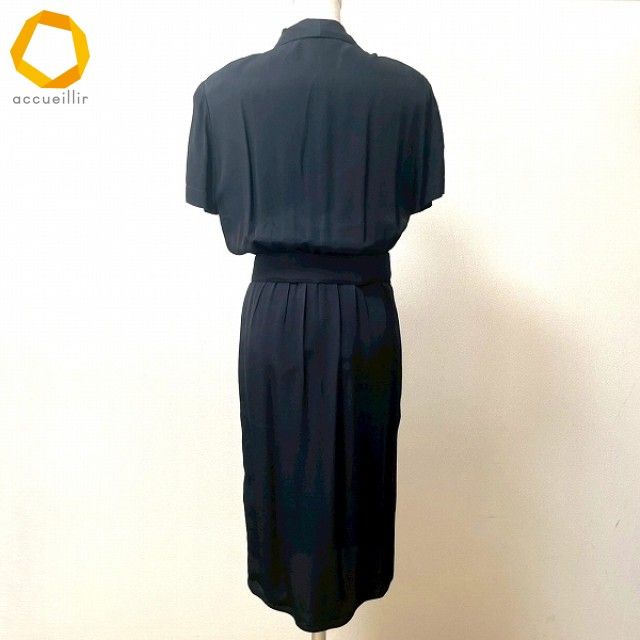 snc フェンディ FENDI 365 ワンピース 44 黒系 ヴィンテージ 半袖 ベルト付き イタリア製 レディース 971359