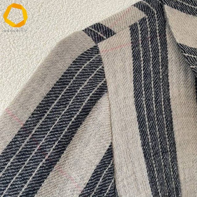 wnc コットンハウスアヤ Cotton House Aya ワンピース M グレー 紺