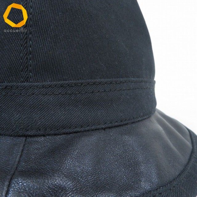 ah ジョルジオアルマーニ Giorgio Armani 帽子 59 黒 ブラック ハット