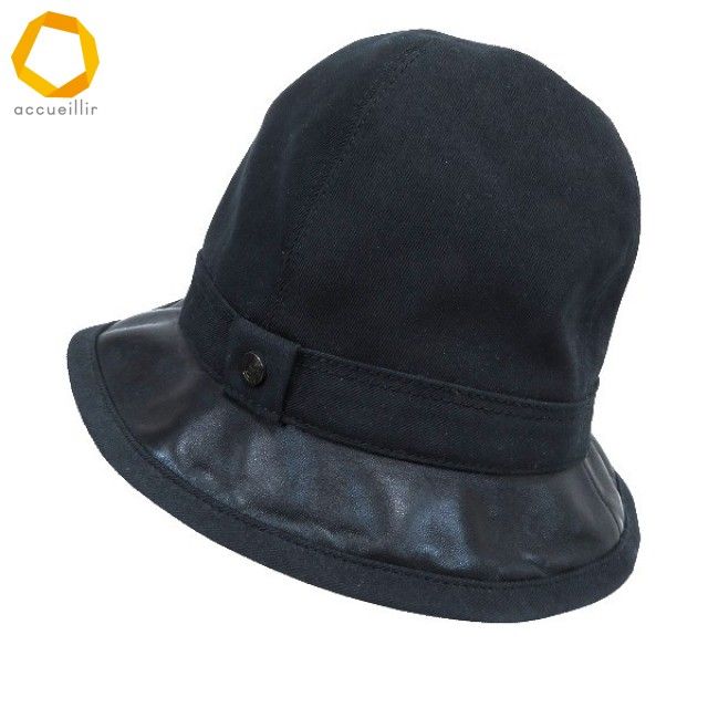 ah ジョルジオアルマーニ Giorgio Armani 帽子 59 黒 ブラック ハット