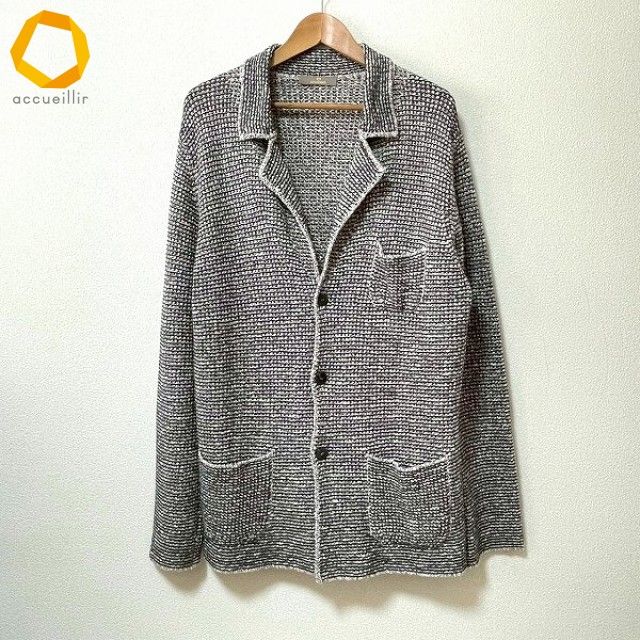 anc クルチアーニ Cruciani ジャケット 50 紺 白 ニット カジュアル イタリア製 メンズ 959374