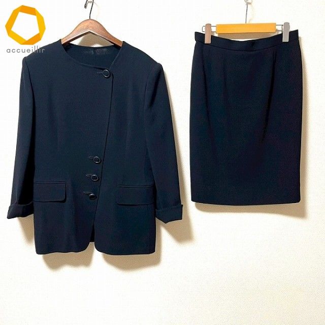 anc クリスチャンディオール ChristianDior スカートスーツ 13 濃紺 セットアップ ノー レディース 977156